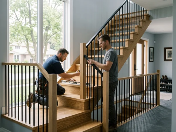 White oak recapped treads that replaced carpeted pine in Streetsville